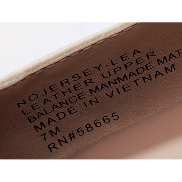 Nordstrom Jersey Leather Formal Ballet Flats Shoes Ivory Size US7M EU38 - Picture 7 of 11